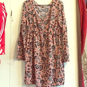 Floral Maxi Knee- length V-cut dress